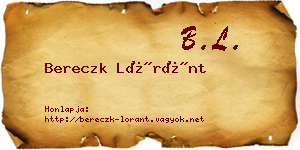 Bereczk Lóránt névjegykártya
